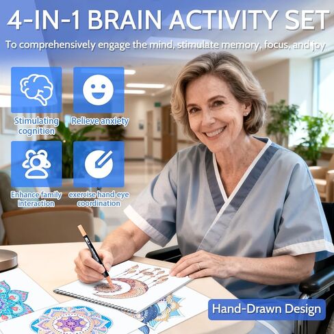 Vashly Large Print 200+ Surgery Recovery Activities for Adults: 3-in-1 Brain Activity Books with Sudoku, Crosswords, Word Hunt | A4 Spiral Bound | to Support Healing Get-Well Gift for Adults in Kuwait