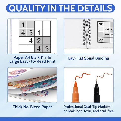 Vashly Large Print 200+ Surgery Recovery Activities for Adults: 3-in-1 Brain Activity Books with Sudoku, Crosswords, Word Hunt | A4 Spiral Bound | to Support Healing Get-Well Gift for Adults in Kuwait