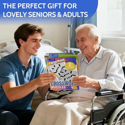 Vashly Large Print 200+ Surgery Recovery Activities for Adults: 3-in-1 Brain Activity Books with Sudoku, Crosswords, Word Hunt | A4 Spiral Bound | to Support Healing Get-Well Gift for Adults in Kuwait