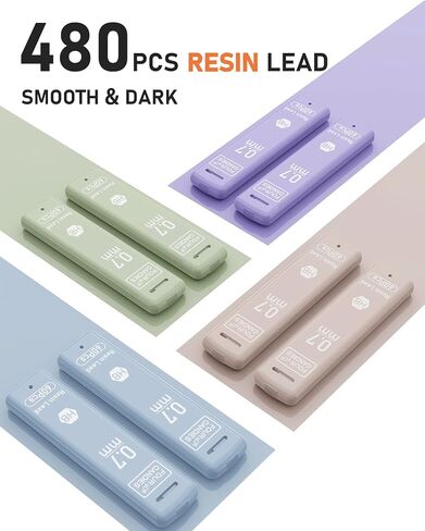 Cute Mechanical Pencil Set with Case,4PCS Pastel Fast Click Aesthetic Mechanical Pencils with 480PCS HB Lead Refills, 2 Erasers, 12 Eraser Refills School Supplies for Girls Writing Drawing Sketching in Saudi Arabia
