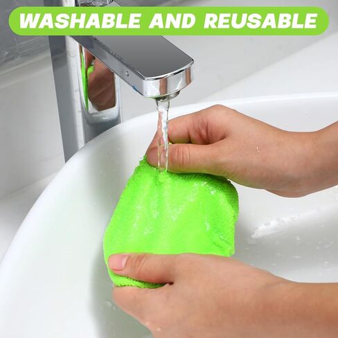 Baderke 10 Pcs Windshield Cleaner Tool Car Window Cleaning Supplies with Extendable Handle Include 6 Washable Microfiber Bonnets 2 Empty 60ml Spray Bottle Glass Wiper Kit (Green) in Saudi Arabia