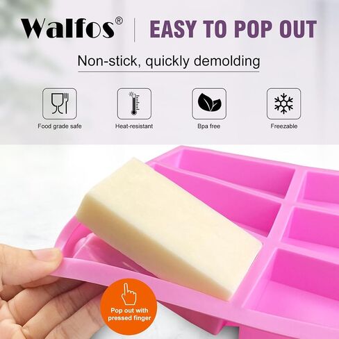 Walfos Stainless Steel Wavy & Straight Soap Mold Loaf cutters, 2 packs Soap Cutter for Soap, Garnish, Potato, Vegetable & Cake in Saudi Arabia