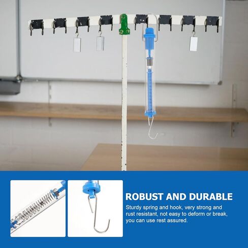 VILLCASE 5pcs Tubular Spring Scales Transparent Hanging Balance Scientific Physics Experiment Equipment Rust-Resistant Dual Scale for Lab Classroom Use in Saudi Arabia