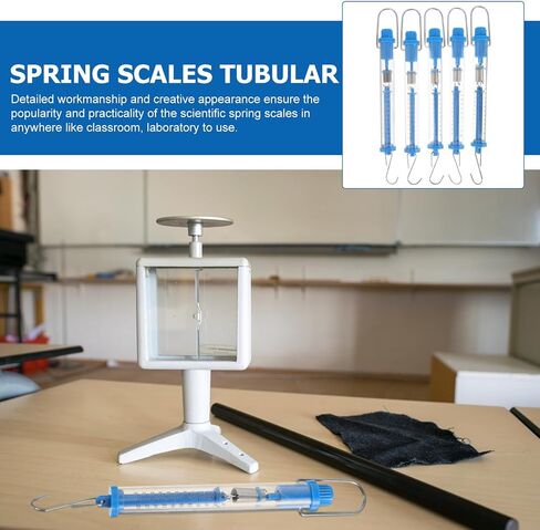 VILLCASE 5pcs Tubular Spring Scales Transparent Hanging Balance Scientific Physics Experiment Equipment Rust-Resistant Dual Scale for Lab Classroom Use in Saudi Arabia