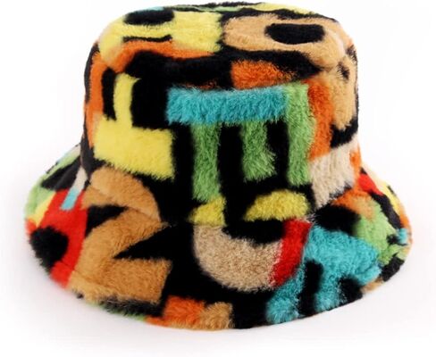 Winter Plush Bucket Hat Women Men Warm Faux Fur Fisherman Hats in Kuwait