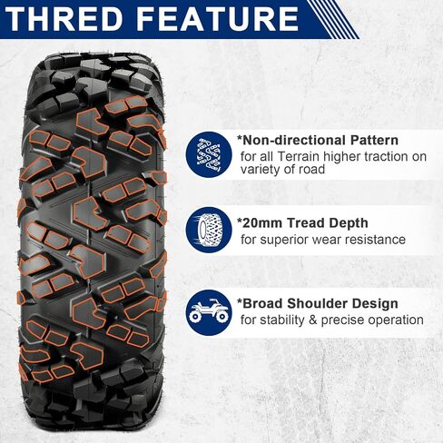 MaxAuto AT27x11-14 ATV UTV Tires, 27x11x14 All Terrain Sport ATV Tires for All Trail Tire, 27 11 14 Mud Sand Off-Road Tire, 6PR Tubeless, 2 Pack in Saudi Arabia