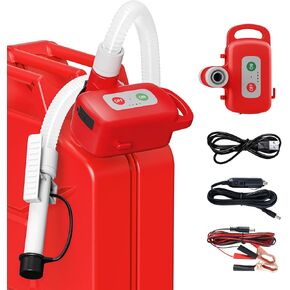 Fuel Transfer Pump with Auto Stop Sensor, Fast 3.2 GPM Flow Gas Transfer Pump Portable Fuel Pump, Rechargeable Lithium-Ion Battery Gas Can Pump for Oil, Diesel, Gasoline, Black in Saudi Arabia