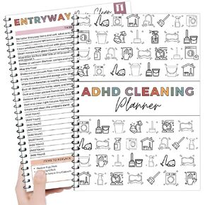 ADHD Cleaning Planner for Adults, Cleaning Schedule & Checklist Organizer Daily/Weekly/Monthly Household Cleaning & Chore Chart Notebook with Trackers for Home Tasks in Kuwait