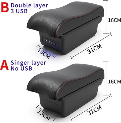 Fit for Kia STONIC Fit for Kia Rio lx Cerato car Center Console armrest Box Parts Storage Parts South America(A3 Black White NOUSB) in Saudi Arabia