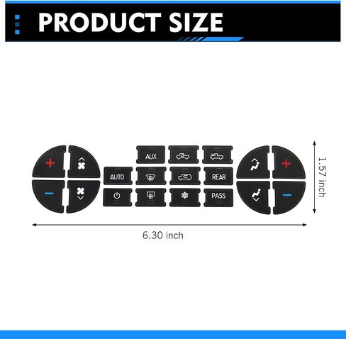 38 PCS AC Dash Button Stickers, Cover Scratche Self-Adhesive CD Button Panel Repair Kit, Dash Decal Replacement for Fixing Ruined Faded A/C Control Knobs, Universal for Most Vehicles (Black) in Saudi Arabia