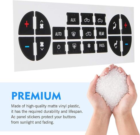 38 PCS AC Dash Button Stickers, Cover Scratche Self-Adhesive CD Button Panel Repair Kit, Dash Decal Replacement for Fixing Ruined Faded A/C Control Knobs, Universal for Most Vehicles (Black) in Saudi Arabia