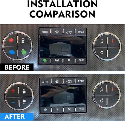 38 PCS AC Dash Button Stickers, Cover Scratche Self-Adhesive CD Button Panel Repair Kit, Dash Decal Replacement for Fixing Ruined Faded A/C Control Knobs, Universal for Most Vehicles (Black) in Saudi Arabia