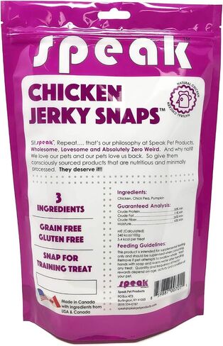 Speak Dog Beef Jerky Snaps, Natural Gluten Free Low Calorie Training Treat Snack with Sweet Potato, Perfect for Dogs, 14 Ounces in Saudi Arabia