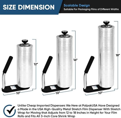 PalPak100 -The Leading Stretch Film Dispenser - Holds 12" to 18" Stretch Film - Light Weight Industrial Strength (12 Pack) in Saudi Arabia