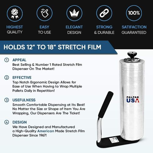 PalPak100 -The Leading Stretch Film Dispenser - Holds 12" to 18" Stretch Film - Light Weight Industrial Strength (12 Pack) in Saudi Arabia