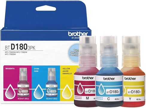 زجاجة حبر أسود أصلية BTD180BK عالية الإنتاجية من Brother (للاستخدام مع طابعات INKvestment Tank 580 و780 و980) in Saudi Arabia