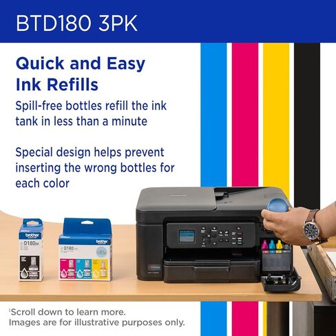 زجاجة حبر أسود أصلية BTD180BK عالية الإنتاجية من Brother (للاستخدام مع طابعات INKvestment Tank 580 و780 و980) in Saudi Arabia