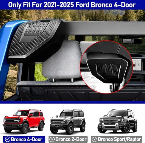 أغطية مكبر الصوت الخلفية متوافقة مع Ford Bronco 4-Door 2025 2024 2023 2022 2021، ترقية مكبر الصوت الخلفي لصندوق السيارة مقاس 6.5 بوصة لملحقات Bronco الداخلية، لا يتطلب الحفر (ليس للرياضة وبابين) in Saudi Arabia