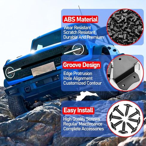 أغطية مكبر الصوت الخلفية متوافقة مع Ford Bronco 4-Door 2025 2024 2023 2022 2021، ترقية مكبر الصوت الخلفي لصندوق السيارة مقاس 6.5 بوصة لملحقات Bronco الداخلية، لا يتطلب الحفر (ليس للرياضة وبابين) in Saudi Arabia