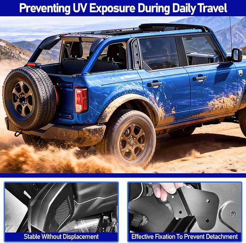 أغطية مكبر الصوت الخلفية متوافقة مع Ford Bronco 4-Door 2025 2024 2023 2022 2021، ترقية مكبر الصوت الخلفي لصندوق السيارة مقاس 6.5 بوصة لملحقات Bronco الداخلية، لا يتطلب الحفر (ليس للرياضة وبابين) in Saudi Arabia