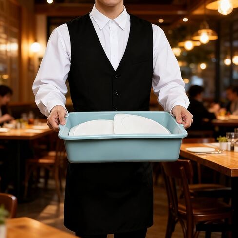 Commercial Bus Box, 4-Pack Plastic Bus Tubs, 13 L Capacity, Blue in Kuwait