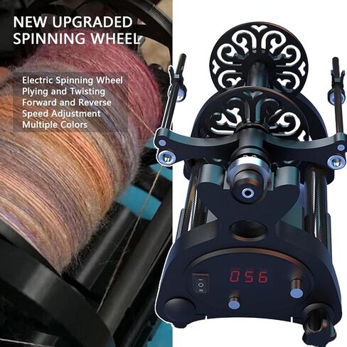 12V Electric Winding Machine, 800rpm Spinning Wheel for Wool, Adjustable Speed, Forward and Reverse, 120g / 240g Double Spool, for Wool, Silk, Fiber,C in Saudi Arabia