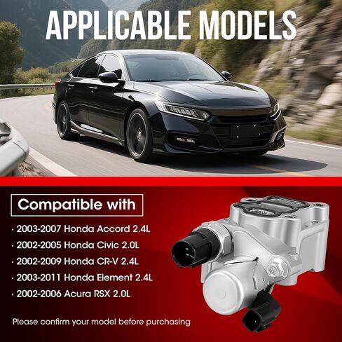 15810-RAA-A03 VTEC صمام بكرة الملف اللولبي مع مفتاح ضغط الزيت وحشية متوافق مع Honda Civic Acura RSX 2.0L Accord CR-V Element 2.4L استبدال #15810-PNE-G01 15810-PPA-A01 917-224 in Kuwait