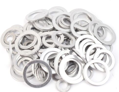 100PCS/ Box Automotive Fuel Pump Leak-Proof Aluminum Gaskets Oil Drain Sealing Flat Washers M6-M16 Car Maintenance Accessories in Saudi Arabia