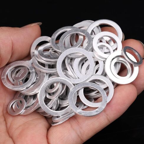 100PCS/ Box Automotive Fuel Pump Leak-Proof Aluminum Gaskets Oil Drain Sealing Flat Washers M6-M16 Car Maintenance Accessories in Saudi Arabia