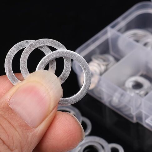 100PCS/ Box Automotive Fuel Pump Leak-Proof Aluminum Gaskets Oil Drain Sealing Flat Washers M6-M16 Car Maintenance Accessories in Saudi Arabia