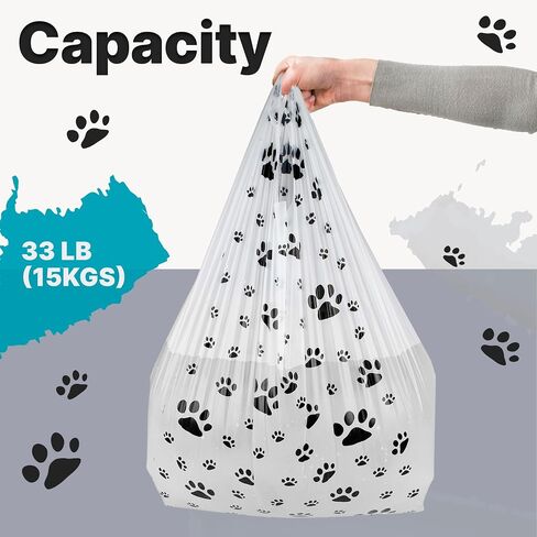 T Shirt Bags - Paw Print Bags - 1Thank You Bags - Shopping Bags Cat or Dog Paw Print Design in Kuwait