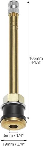 QWORK TR572 سيقان صمامات تجارية نحاسية، 10 عبوات صمامات إطارات شاحنة بديلة، طول 3-3/4 بوصة، سعة الضغط البارد 200 رطل لكل بوصة مربعة in Kuwait