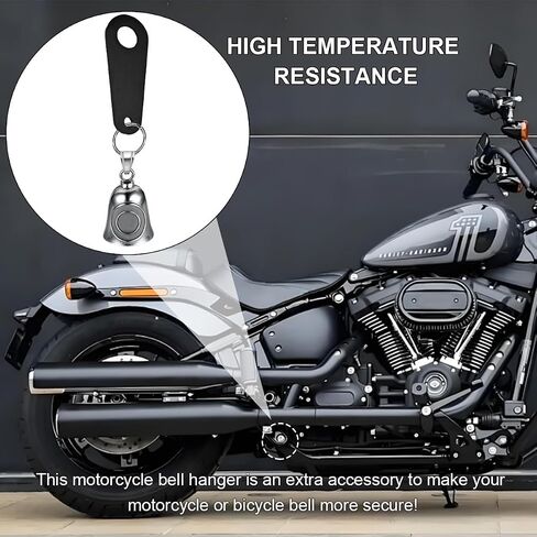 Motorcycle Bell Hanger, Good Luck Riding Motor Hanger with Split Ring, Metal Biker Bell Hanger Fits for Most Bells (Black, Style B, 2PCS) in Saudi Arabia