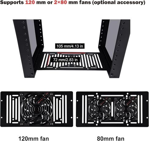 حامل خادم GeeekPi 8U للشبكة والخوادم ومعدات الصوت والفيديو، حامل DeskPi RackMate T1، أسود in Kuwait