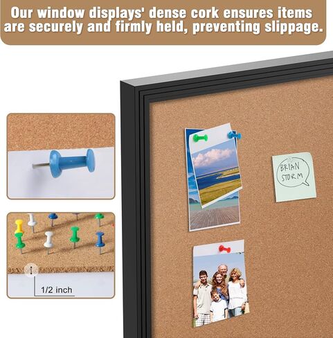 Mifuro 26"x20" Enclosed Bulletin Board, Outdoor Lockable Weather-Resistant Aluminum Cork Noticeboard for School & Office, Silver Frame w/Cork in Kuwait