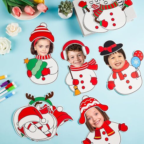 60pcs Christmas Theme Cutouts Snowman Bulletin Board Decorations Xmas Snowman Paper Cut-Outs Classroom Decor for Xmas Classroom DIY Craft Photo Wall Door Christmas Winter Party Supplies in Saudi Arabia