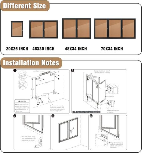 Mifuro 26"x20" Enclosed Bulletin Board, Outdoor Lockable Weather-Resistant Aluminum Cork Noticeboard for School & Office, Silver Frame w/Cork in Kuwait