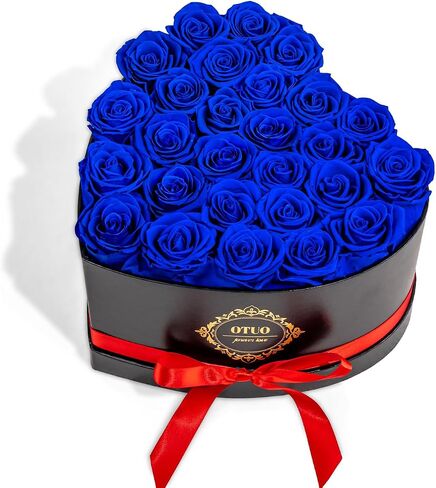 Otuo 21-Piece Preserved Roses in Gift Box, Real Eternal Rose Flower Gifts for Girlfriend, Mom, Women, Wife, Birthday Anniversary and Valentine's Day (Red) in Kuwait