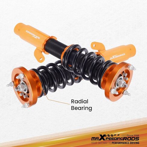 maxpeedingrods Coilovers لسيارات BMW E46 1998-2007 318i، 330i، 325i، 328i، 318d، 320d، 320i، 325i؛ 330d، طقم تعليق كويلوفيرس قابل للتعديل، طقم خفض التخميد مسبقًا ذهبي in Kuwait