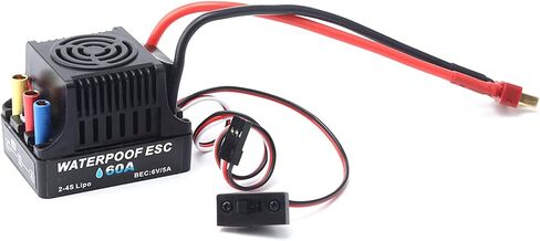 60A Brushless ESC Electric Speed Controller High Performance with Good Heat Dissipation for 1/8 1/10 RC Car Black in Saudi Arabia
