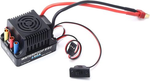 60A Brushless ESC Electric Speed Controller High Performance with Good Heat Dissipation for 1/8 1/10 RC Car Black in Saudi Arabia
