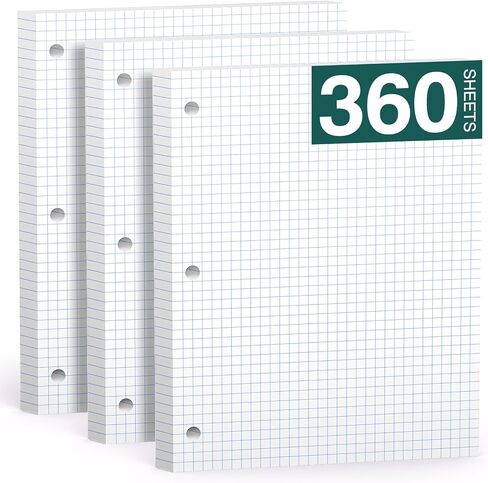 وسادات ملاحظات 8 × 10.5 ورق أوراق فضفاضة، 120 ورقة، 3 ورق مبطن مثقوب، دفاتر ملاحظات مقاس 8 × 10.5، وسادات كتابة مجلدة مقاس 10-1/2 × 8، ورق حشو للهندسة، والمكاتب، واللوازم المدرسية in Kuwait