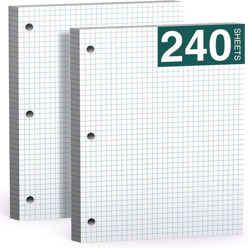 وسادات ملاحظات 8 × 10.5 ورق أوراق فضفاضة، 120 ورقة، 3 ورق مبطن مثقوب، دفاتر ملاحظات مقاس 8 × 10.5، وسادات كتابة مجلدة مقاس 10-1/2 × 8، ورق حشو للهندسة، والمكاتب، واللوازم المدرسية in Kuwait