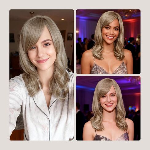 Onedor Full Head Beautiful Long Curly Wave Stunning Wig Charming Curly Costume Wigs with Fringe (24H613 Blonde Highlights) in Kuwait