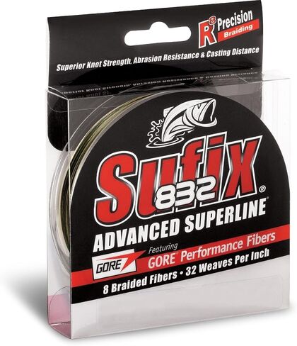 Sufix 832 Advanced Superline Braid, Hi-Vis Yellow, 10-Pound/300-Yard Spool in Kuwait