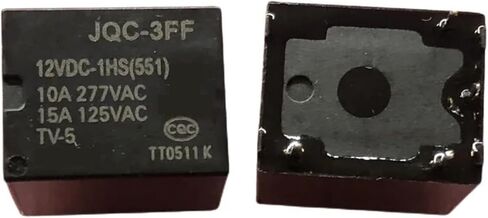 JQC-3FF Power Relay, 12VDC/24VDC Coil, 4-Pin Electronic Control Switch, 10A 277VAC/15A 125VAC Rating, Model TV-5, CQC Certified (24VDC) in Saudi Arabia