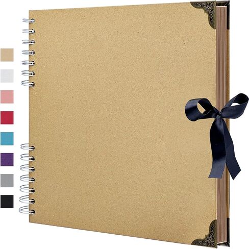Scrapbook Album 10x10 Inch - Hardcover Kraft Paper Photo Album with 80 Pages, Memory Book for Wedding, Anniversary, Family, Christmas, Baby Shower, Ideal for Preserving Precious Moments in Saudi Arabia