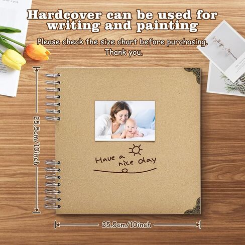 Scrapbook Album 10x10 Inch - Hardcover Kraft Paper Photo Album with 80 Pages, Memory Book for Wedding, Anniversary, Family, Christmas, Baby Shower, Ideal for Preserving Precious Moments in Saudi Arabia