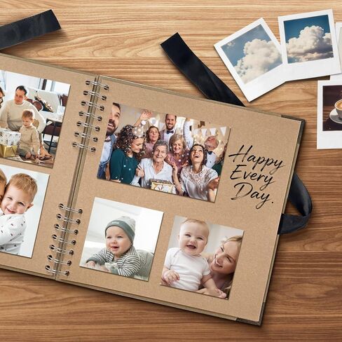 Scrapbook Album 10x10 Inch - Hardcover Kraft Paper Photo Album with 80 Pages, Memory Book for Wedding, Anniversary, Family, Christmas, Baby Shower, Ideal for Preserving Precious Moments in Saudi Arabia