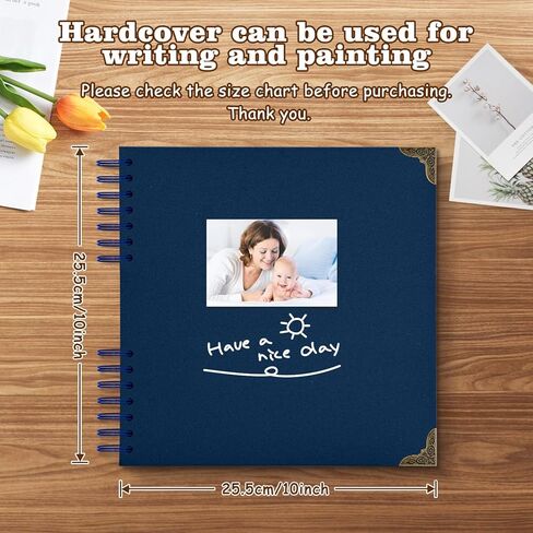 Scrapbook Album 10x10 Inch - Hardcover Kraft Paper Photo Album with 80 Pages, Memory Book for Wedding, Anniversary, Family, Christmas, Baby Shower, Ideal for Preserving Precious Moments in Saudi Arabia